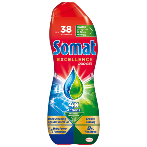 SOMAT Excellence duo gel za strojno pranje posuđa 684ml 0