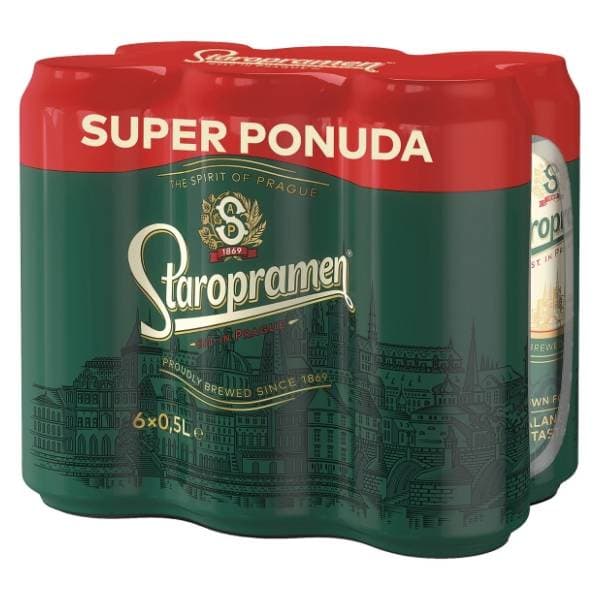 STAROPRAMEN Svijetlo pivo limenka 6x0,5l 0