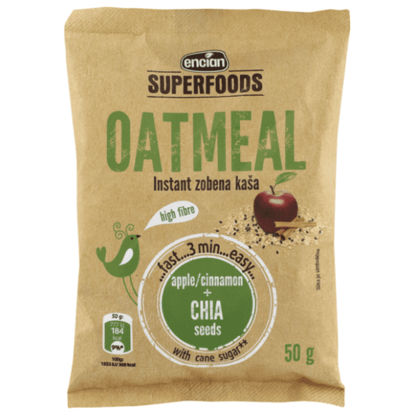 SUPERFOODS zobena kaša – jabuka, cimet i chia sjemenke, 50g 0