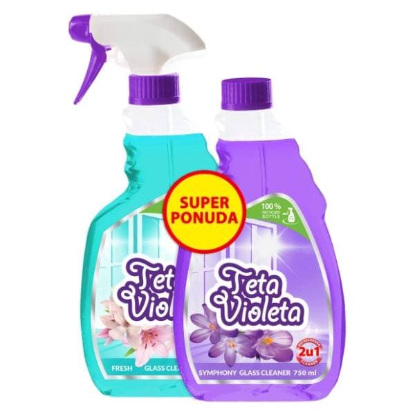 TETA VIOLETA sredstvo za staklo 750ml + symphony refill 750ml 0