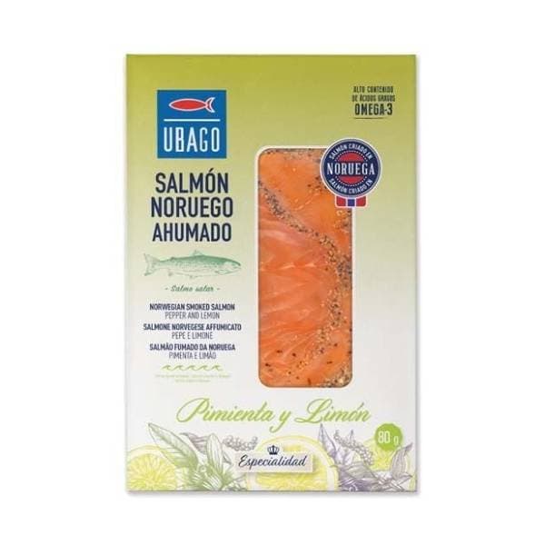 UBAGO Losos norveški dimljeni s paprom i limunom 80g 0