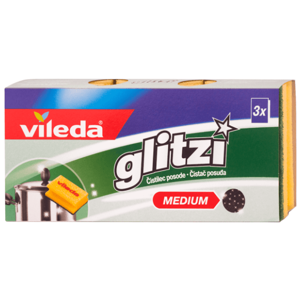 VILEDA Glitzi medium spužva za čišćenje posuđa 3kom 0
