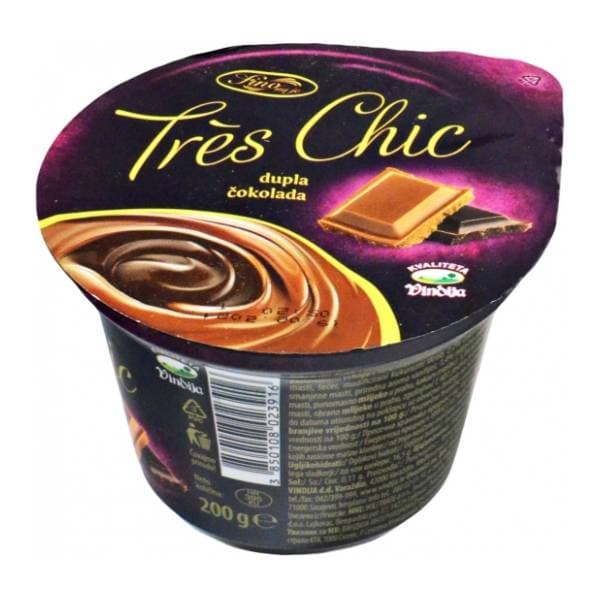 VINDIJA Tres chic puding dupla čokolada 200g 0