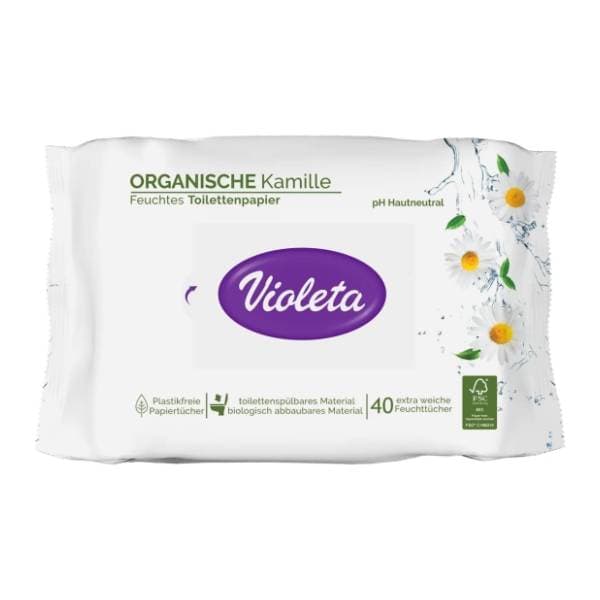 VIOLETA Delux vlažni toalet papir kamilica 40kom 0