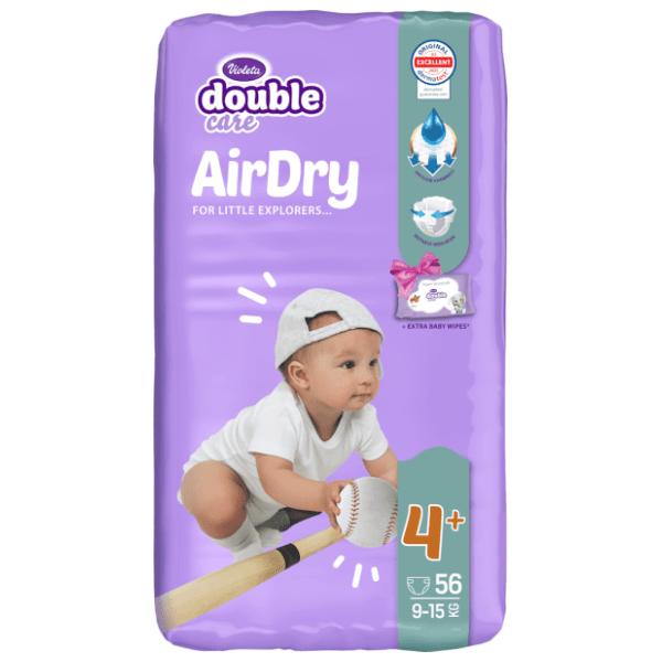 VIOLETA pelene Air Dry maxi 4+ 56kom + vlažne maramice 40kom 0