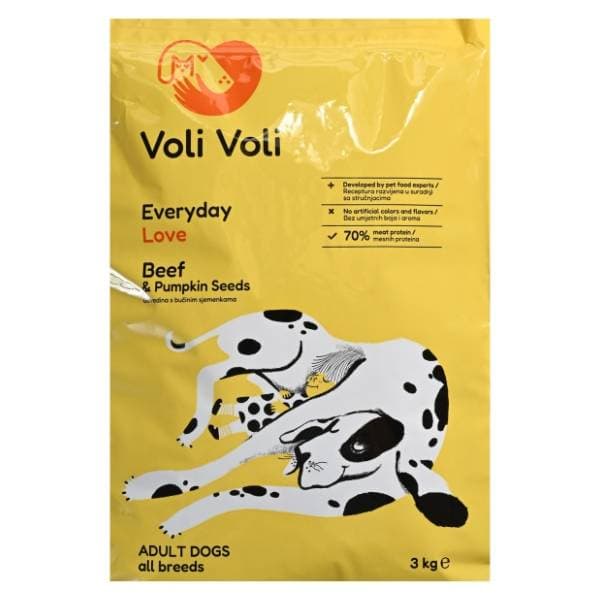VOLI VOLI hrana za pse govedina s bučinim sjemenkama 3kg 0
