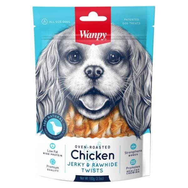 WANPY Jerky & rawhide twists poslastica za pse 100g 0
