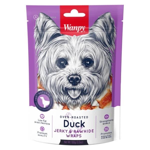 WANPY Jerky & rawhide wraps poslastica za pse pačetina 100g 0