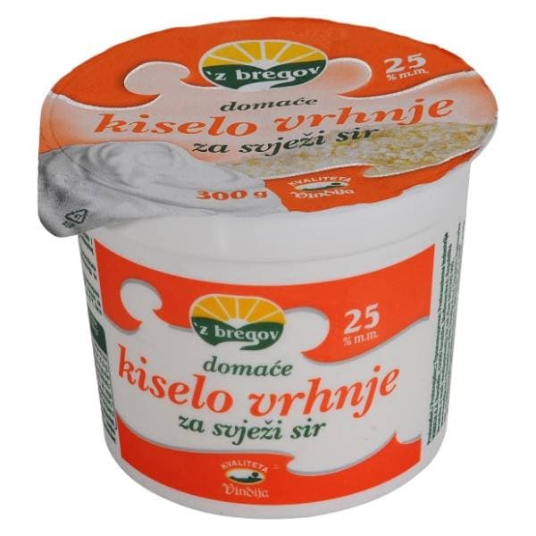 Z BREGOV domaće kiselo vrhnje za svježi sir 25%mm 300g 0