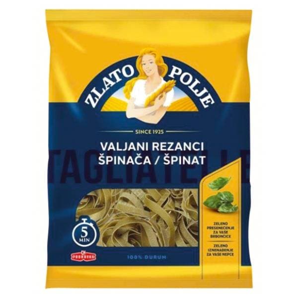 ZLATO POLJE valjani rezanci od špinata 400g 0