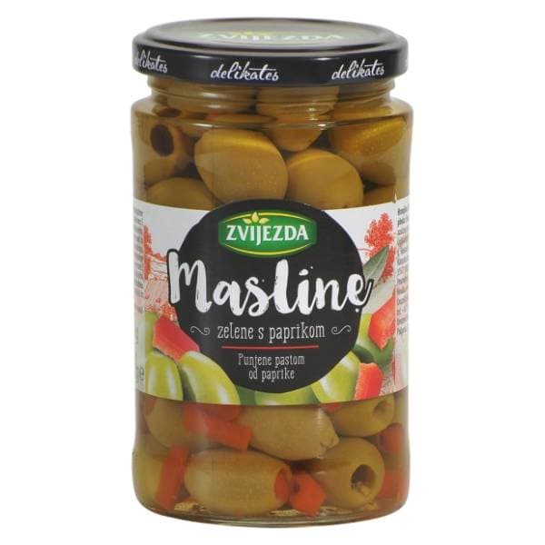 ZVIJEZDA masline zelene s paprikom 350g 0