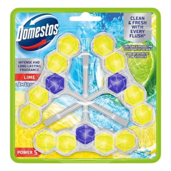 WC osvježivač DOMESTOS power 5 lime 3x55g 0