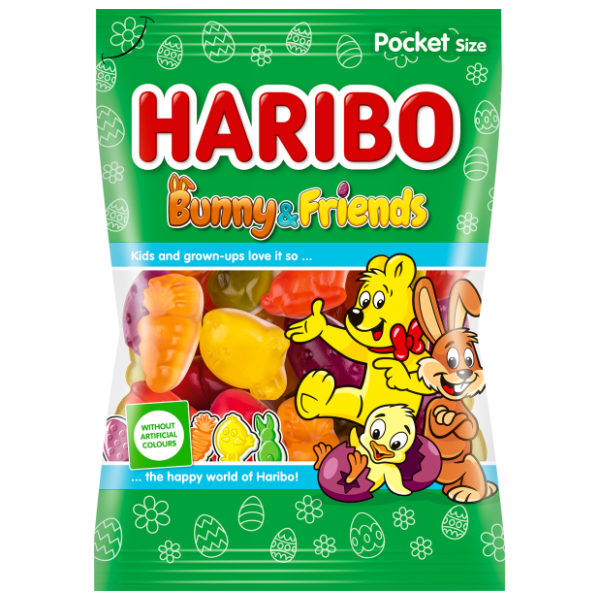 Gumeni bomboni HARIBO bunny & friends 90g 0