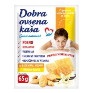 DOBRA zobena kaša badem med vanilija 65g slide slika
