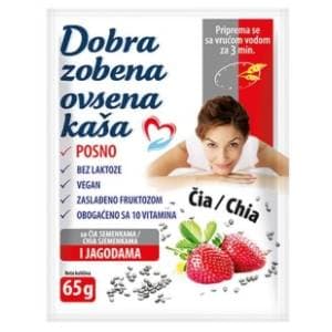 DOBRA zobena kaša chia jagoda 65g slide slika