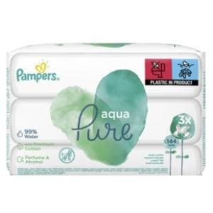 Vlažne maramice PAMPERS Pure aqua 3x48kom slide slika
