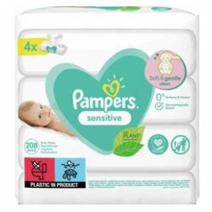 Vlažne maramice PAMPERS sensitive 4x52kom slide slika