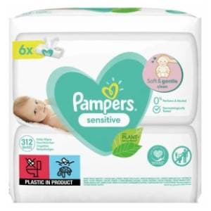 Vlažne maramice PAMPERS sensitive 6x52kom slide slika