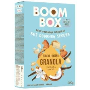 BOOM BOX zobena granola kokos badem bijela čokolada 300g slide slika