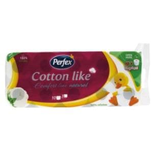 Toaletni papir PERFEX cotton like natural 3 sloja 10 kom slide slika