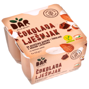 DAR biljni desert čokolada lješnjak 4x125g slide slika