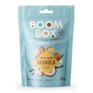BOOM BOX zobena granola kokos badem vanilija čokolada 60g slide slika