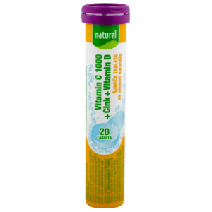 Šumeće tablete NATUREL vitamin c cink vitamin D 1000mg 80g slide slika