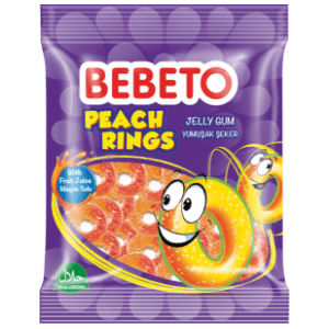 Bomboni BEBETO Peach rings 80g slide slika