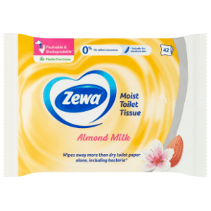 Vlažni toaletni papir ZEWA almond milk 42 lista slide slika