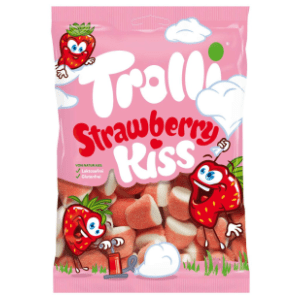 Gumeni bomboni TROLLI strawberry kiss 100g slide slika
