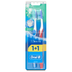ORAL B 3D white medium četkica za zube 1+1 gratis slide slika
