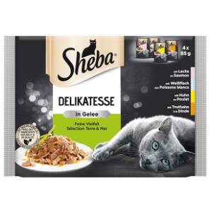 SHEBA Delikatesse fine flakes hrana za mačke 4x85g slide slika