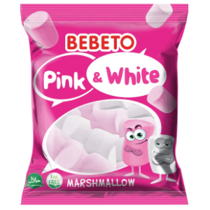 Gumeni bomboni BEBETO marshmallow pink&white 60g slide slika