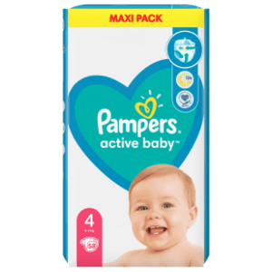 PAMPERS pelene AB 4+ 58kom + vlažne maramice 2x12kom gratis slide slika
