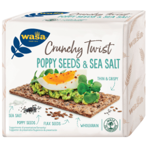 WASA hrskavi kruh crunchy twist mak i morska sol 245g slide slika