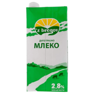 Dugotrajno mlijeko Z'BREGOV 2,8%MM 2l slide slika