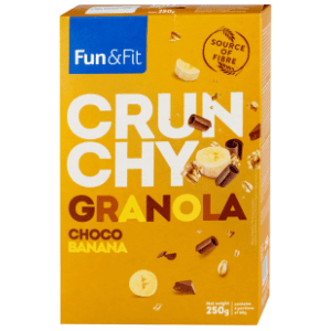 FUN&FIT granola crunchy choco banana 250g slide slika