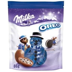 Čokoladni bomboni MILKA Xmas Oreo 86g slide slika