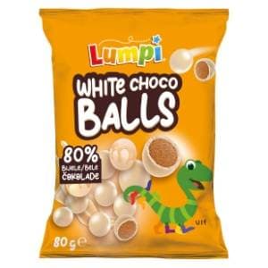 Flips LUMPI čoko kuglice bijele 80g slide slika