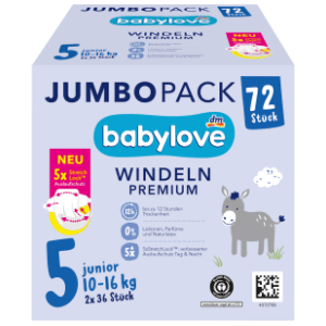 BABYLOVE pelene premium JP 5 junior 72kom slide slika