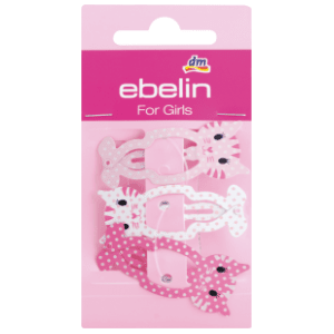 Dječje ukosnice za kosu EBELIN mačka roza 3kom slide slika