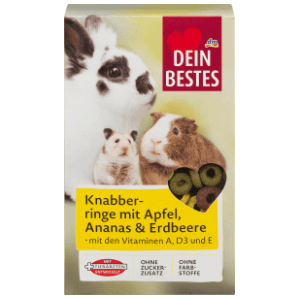 DEIN BESTES voćni kolutići za glodavce jabuka ananas jagoda 250g slide slika