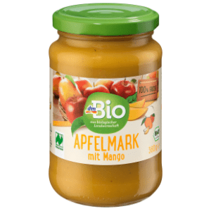 DM BIO voćni pire jabuka i mango 360g slide slika