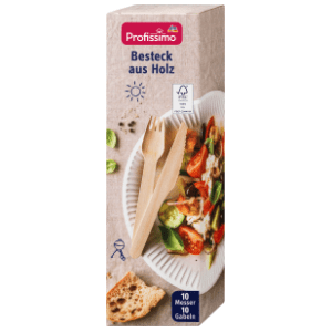 Drveni pribor za jelo PROFISSIMO 20kom slide slika