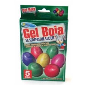 Set boja za uskrsna jaja i sedef gel PANGRAF 5kom + rukavice slide slika
