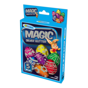 Glitter gel za ukrašavanje jaja magic srebrni PANGRAF 5kom slide slika