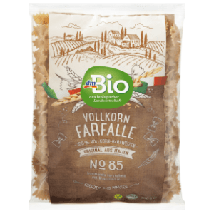Integralna tjestenina DM BIO Farfalle mašnice 500g slide slika
