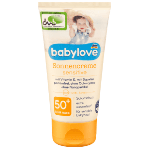 Krema za sunčanje BABYLOVE Sensitive SPF50+ 75ml slide slika