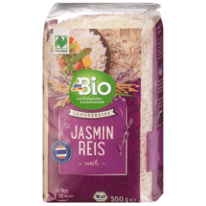 Riža DM BIO Jasmin bijela oljuštena 500g slide slika