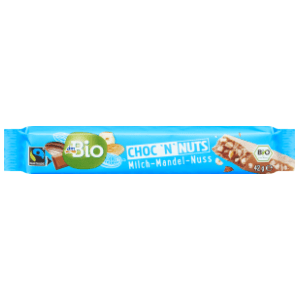 Štanglica DM BIO Choc 'N' nuts čokolada badem i lješnjak 42g slide slika